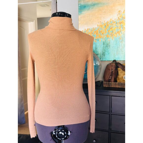 Express ribbed mock neck sweater in a neutral camel color. XS CasualMinimalist - Picture 3 of 8